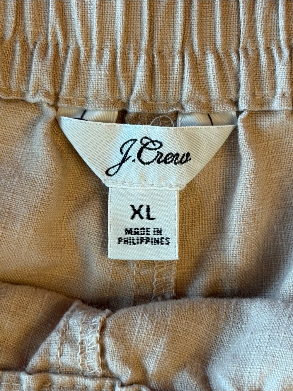 J. Crew Women’s Almond Biscotti Drawstring Linen Blend Pants Xl - Picture 4 of 9